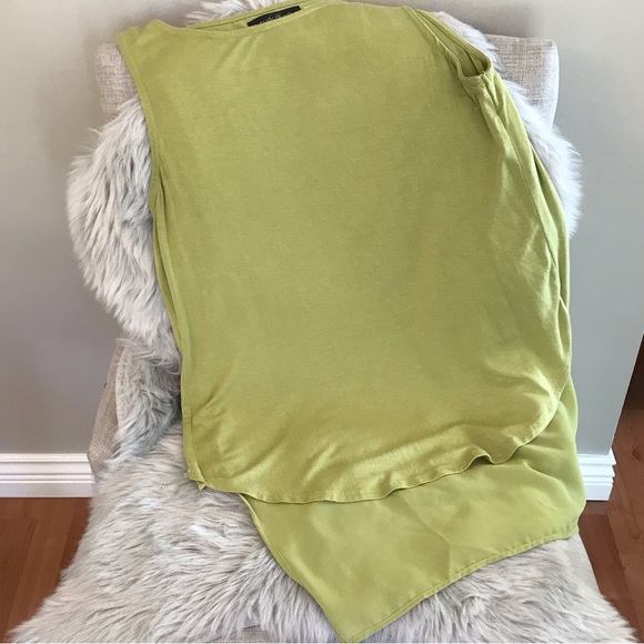 AUGUST SILK | Green High Low Sleeveless Top With Silky See-Through Back Size S - Picture 6 of 11